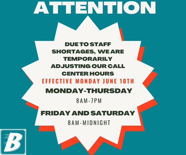 Change in Call Center Hours | Benzie Bus
